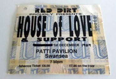 The House Of Love Swansea Patti Pavilion 1/12/89 ticket (source unknown)