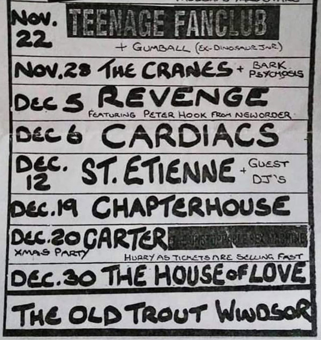 The House Of Love Windsor Old Trout 30/12/90 poster (credit: Antony Harding)